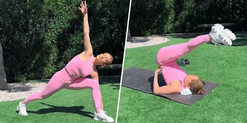Jennifer Lopez doing workout